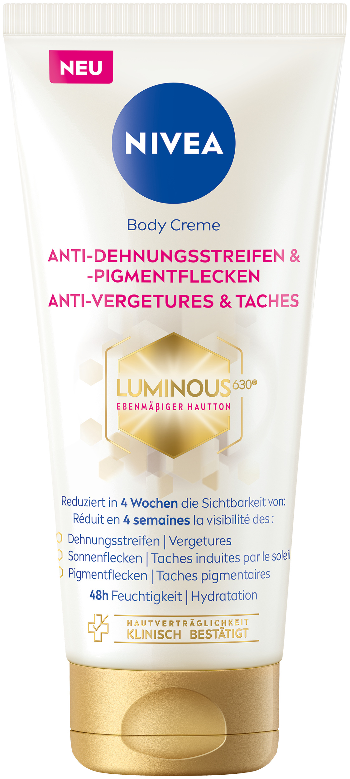 Nivea Luminous630 Bodycreme<br>200 ml, Flasche, Creme, Anti-Dehnungsstreifen & Anti-Pigmentflecken