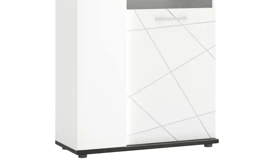 Highboardvitrine Venezia Tür mit Glaseinlage rechts