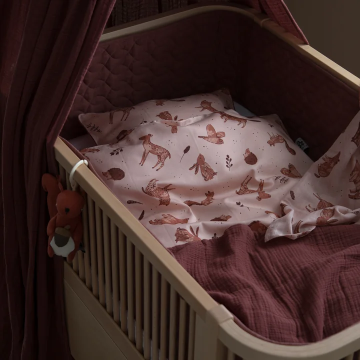 Sebra - Baby-Bettnestchen, quadratisch abgesteppt / jetty beige