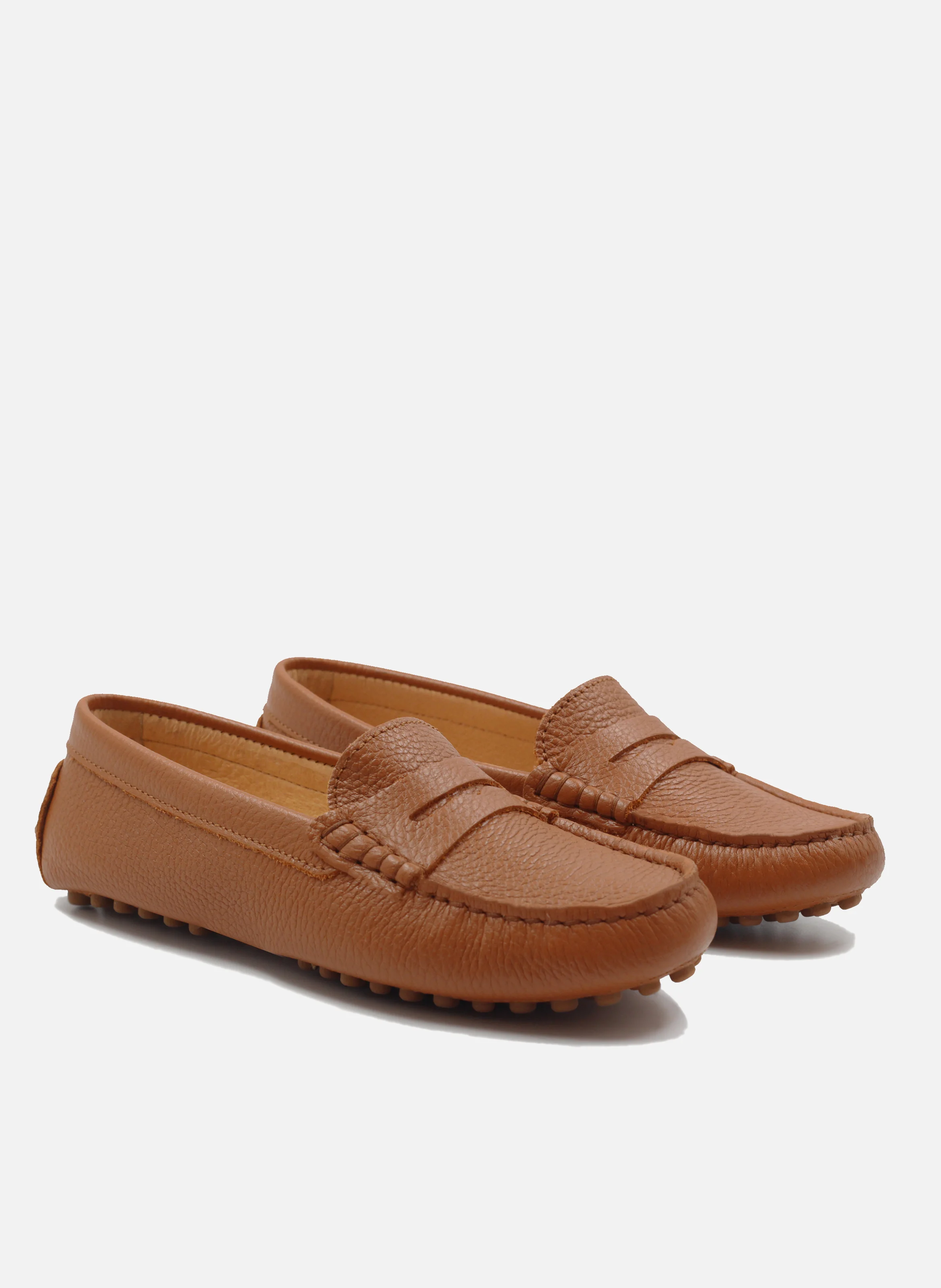 Mocassins femme cuir grainé | Marron