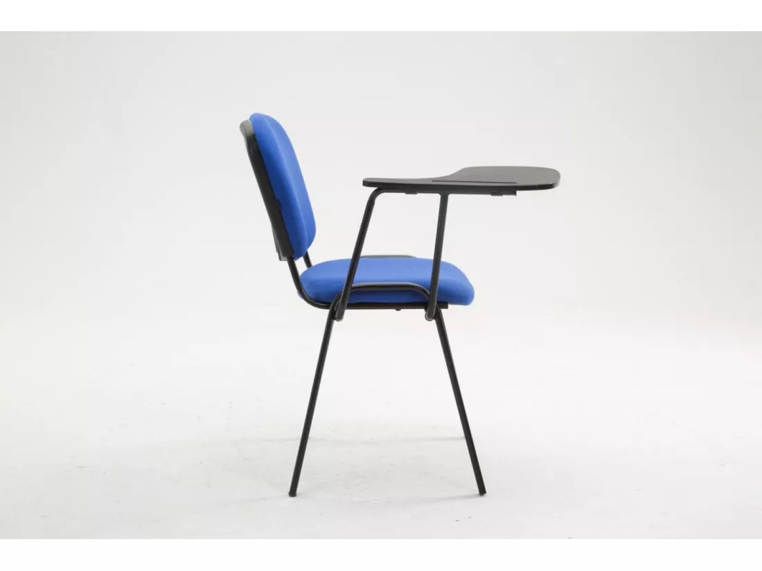 Chaise de conférence - Tissu & Métal noir mat - Bleu - Ken mit Klapptisch