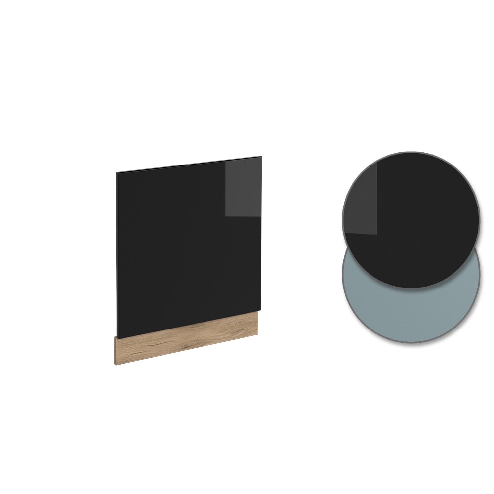 Vicco Geschirrspülerblende Küchenmöbel R-Line Solid Eiche Schwarz 60 cm modern