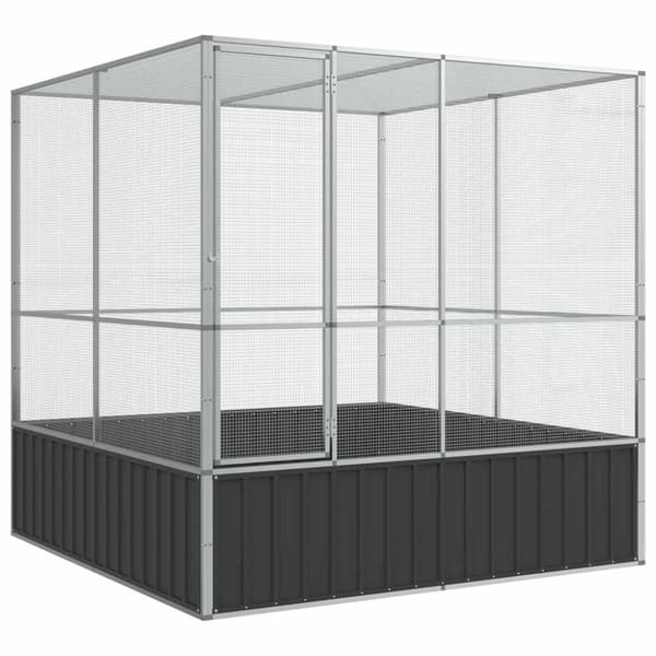 vidaXL Voliere sølv 211x207x212 cm stål