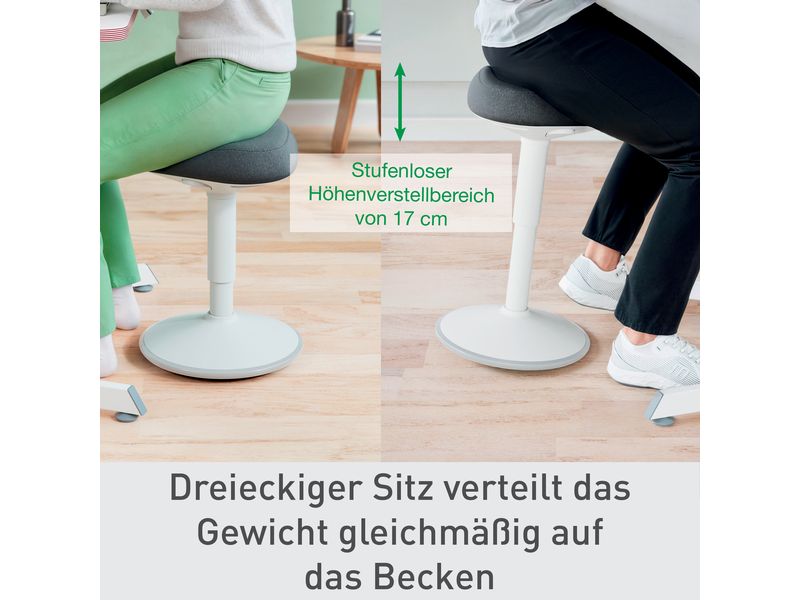 Leitz Ergo Active Sitzhocker Hellgrau Ergonomischer Hocker