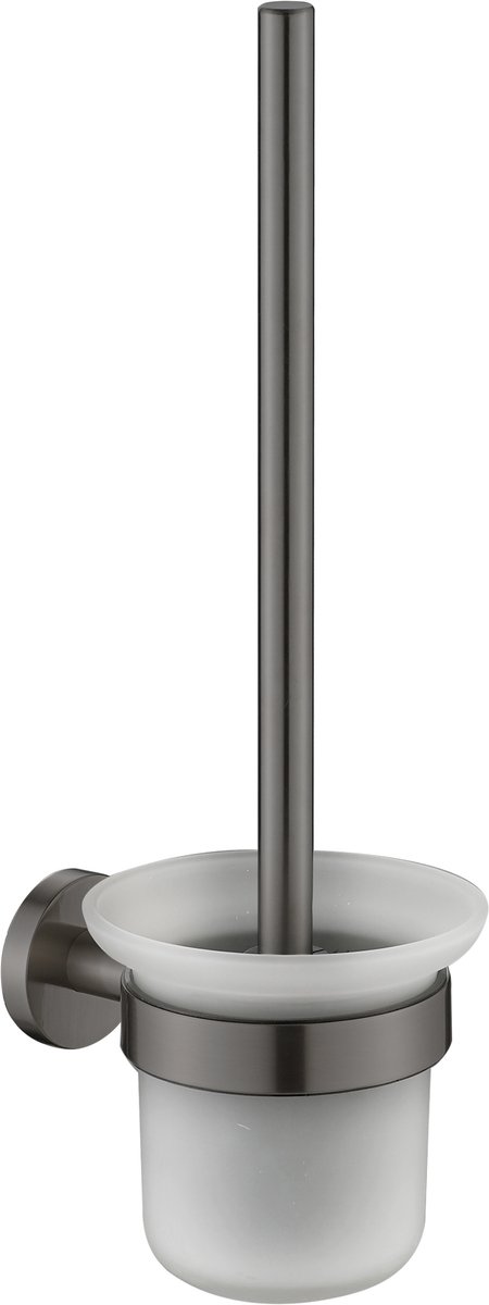 Plieger Vigo toiletborstel met glas geborsteld gunmetal