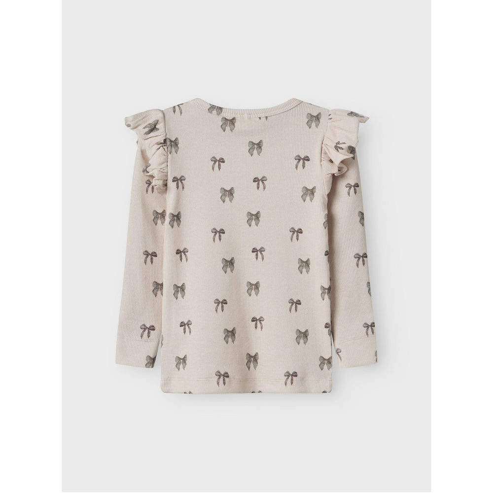 Køb Lil'Atelier Silver Peony Bow Nmfgavo Eko Ls Slim Top Lil Noos