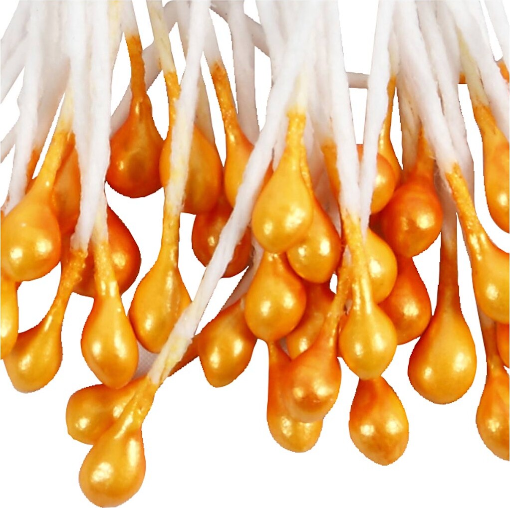 Støvdragere - L 6,4 CM - Ø 2 MM - Orange Metallic - 100 Stk