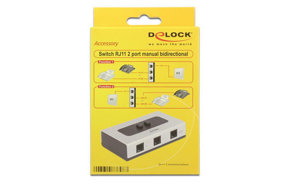 Switchbox RJ-11, 2 PortManueller RJ11-Umschalter, bidirektional