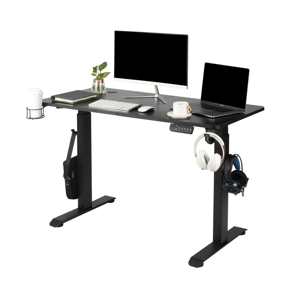 Makika Höhenverstellbarer Schreibtisch elektrisch 120 x 60 cm - Schwarz