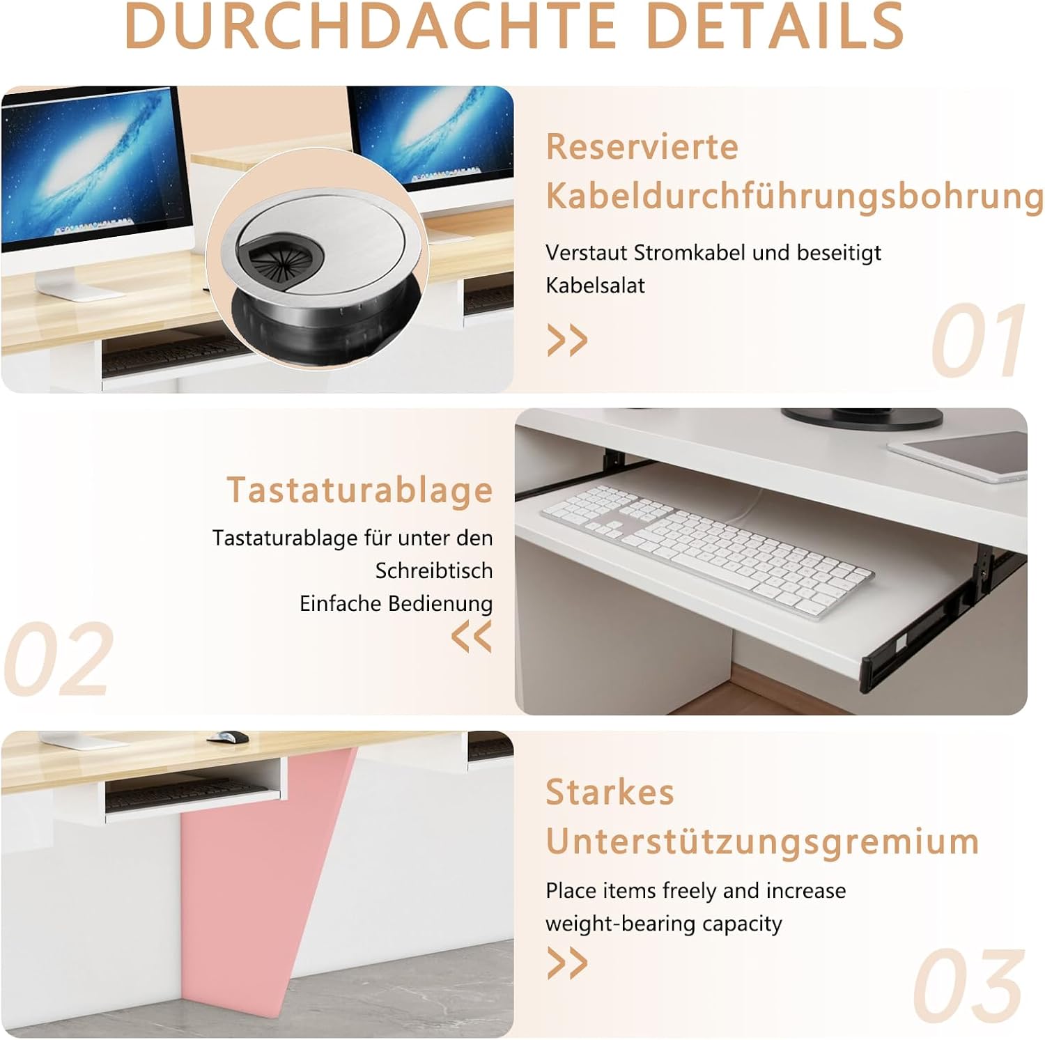 Empfangstheke, Moderne Kassentheke, Rezeptionstresen für Büro, Salon, Boutique, Geschäft, Ladentheke mit Aufsatz, Mehrere Größen & Farben
