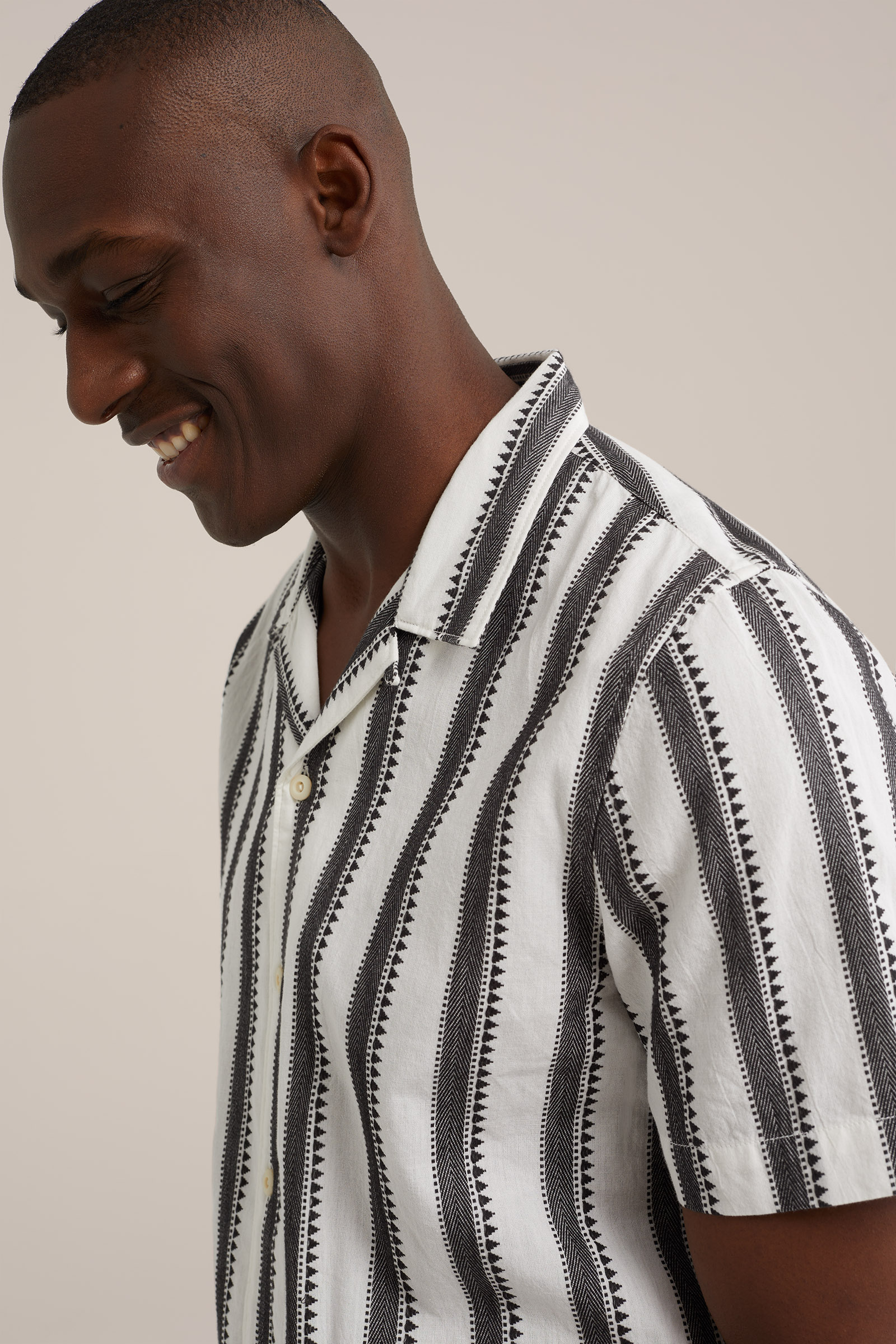 relaxed fit overhemd met dessin WE Fashion Wit