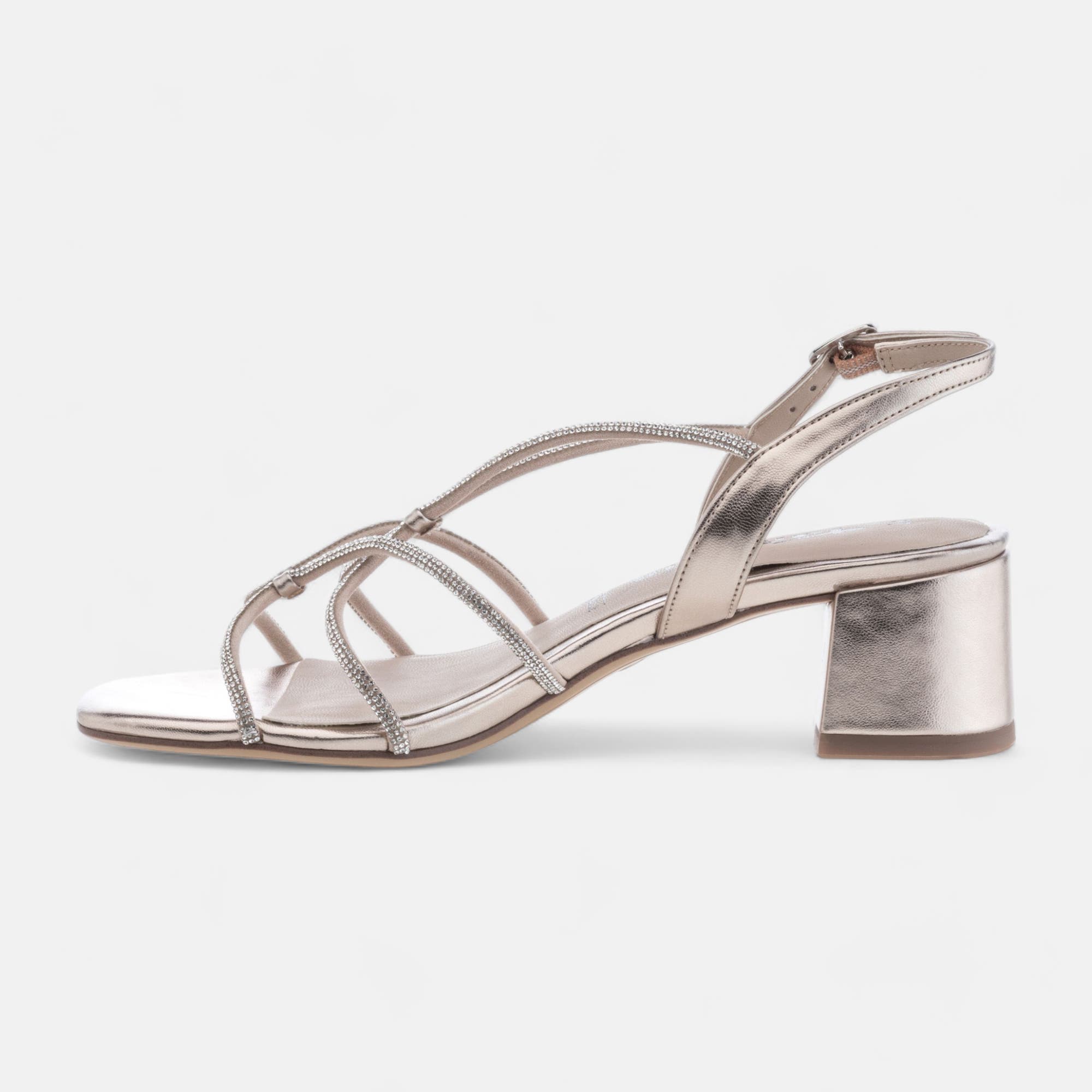 Nu-pieds à talon Femme or
