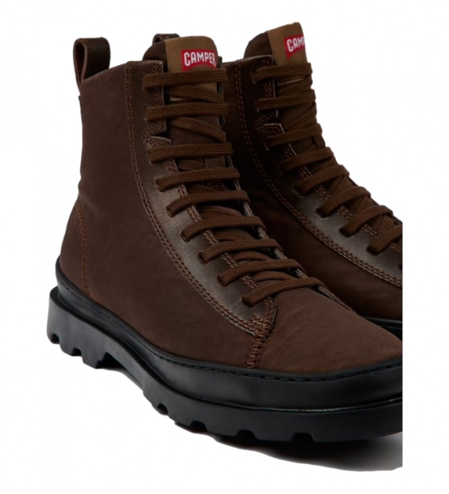 Botas de tornozelo Camper Brutus em couro marrom
