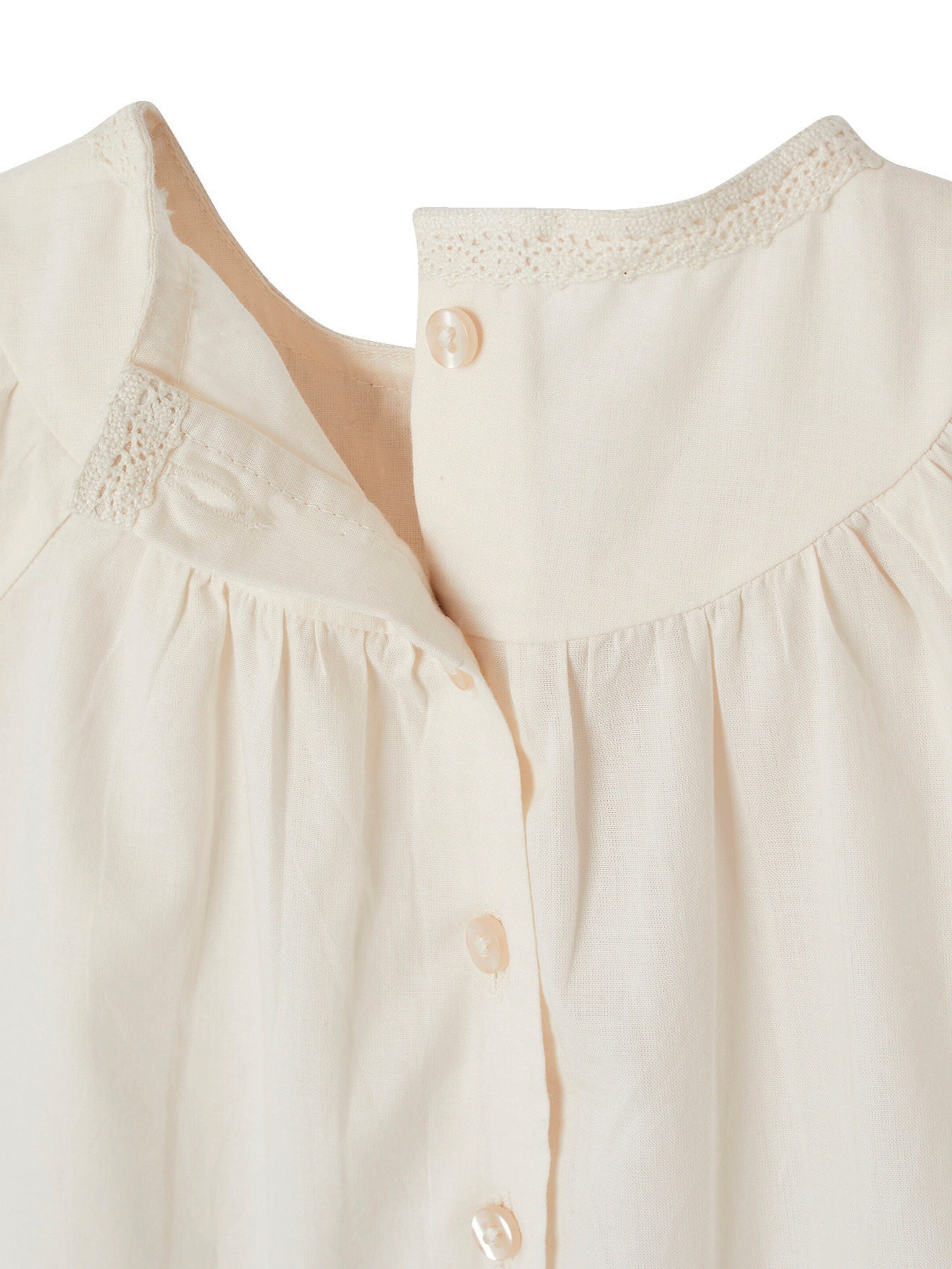 Vertbaudet Baby Bluse mit Blumenstickerei wollweiß