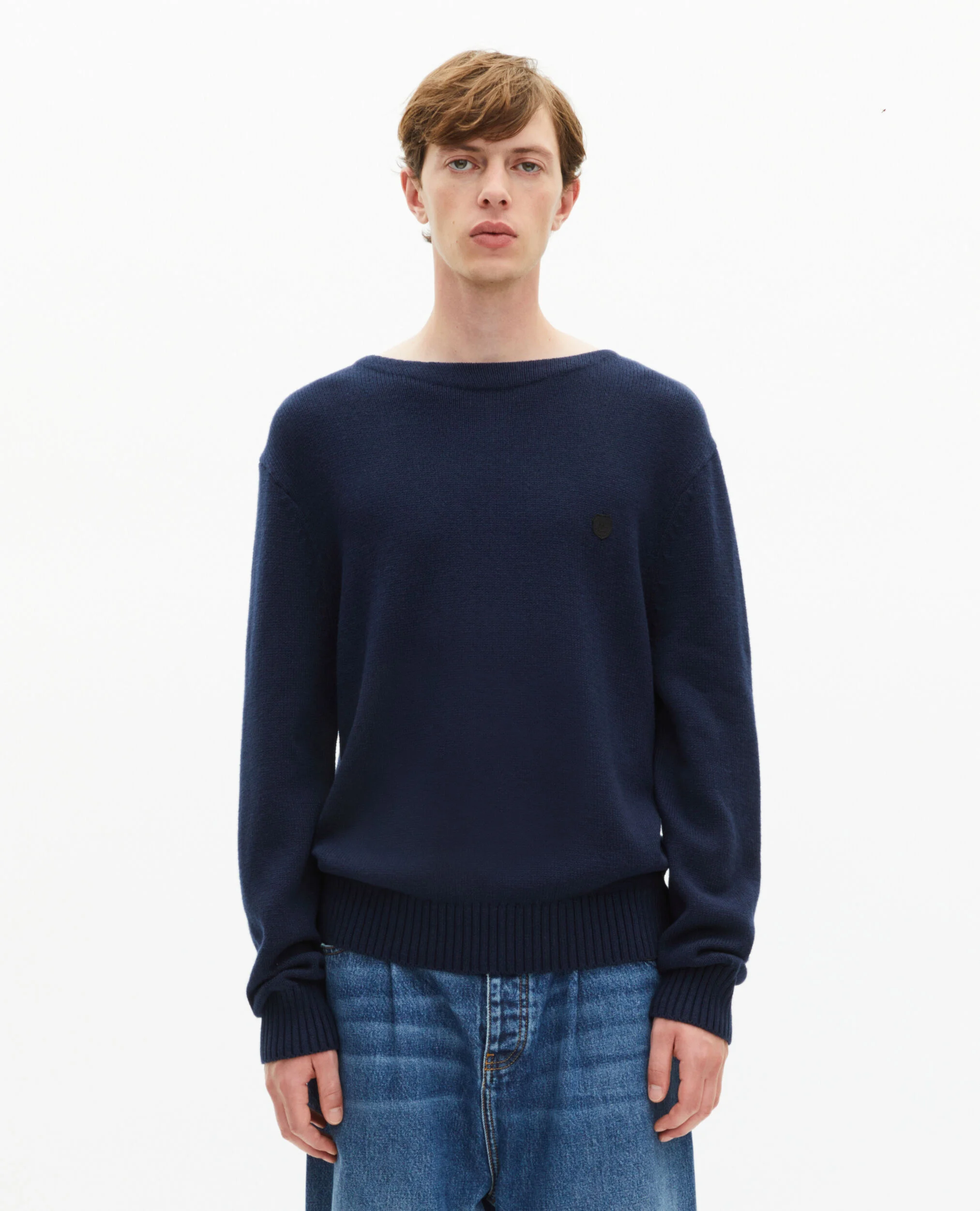 Pull col bateau marine