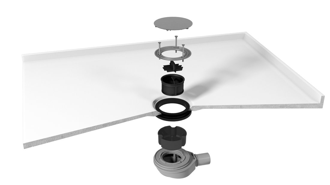Sapho douchebak afvoer wit 90mm