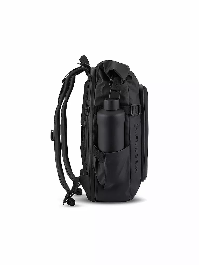 KAPTEN & SON Rucksack LISBON, erweiterbar schwarz