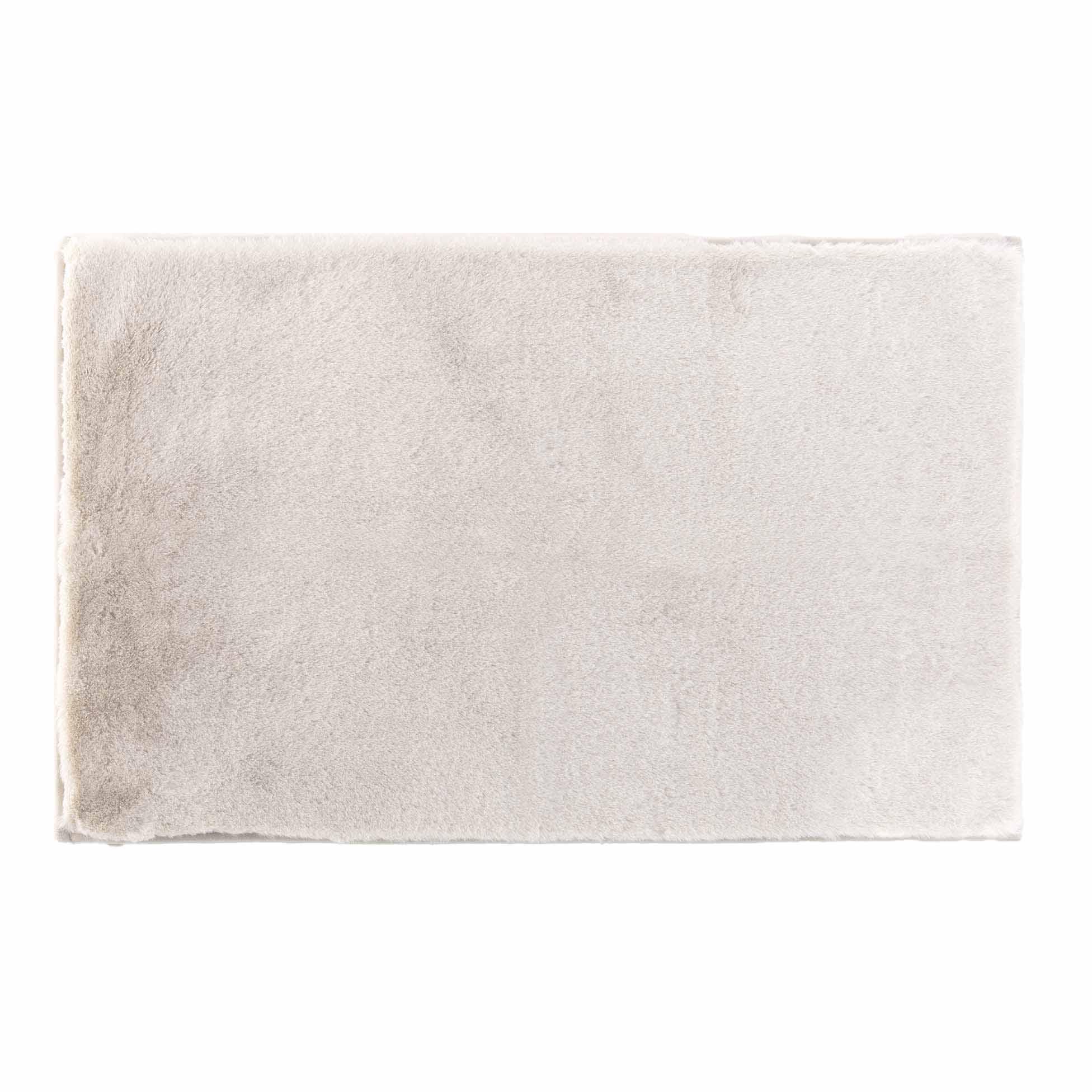 TAPIS RECTANGLE 60X90CM IMITATION FOURRURE FELINE NATUREL