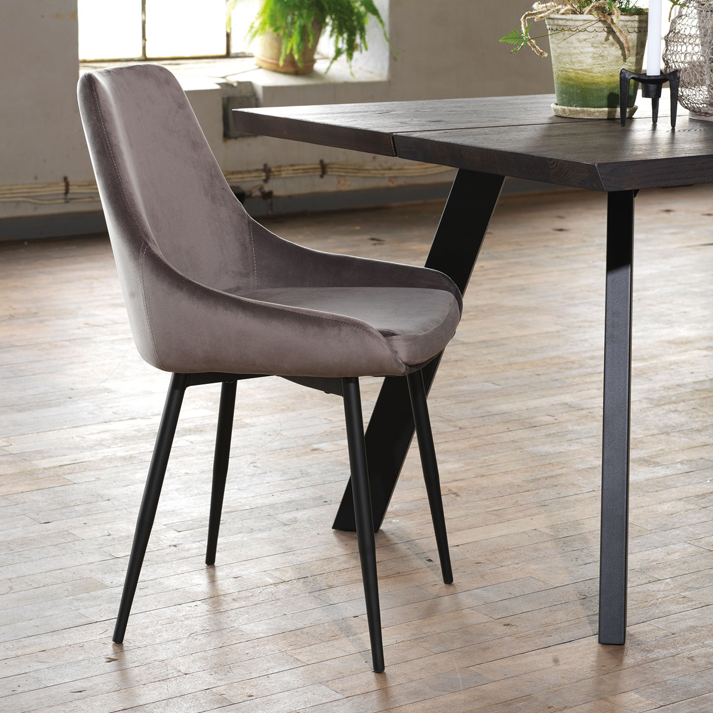Eetkamerstoel Sierra velvet Grijs