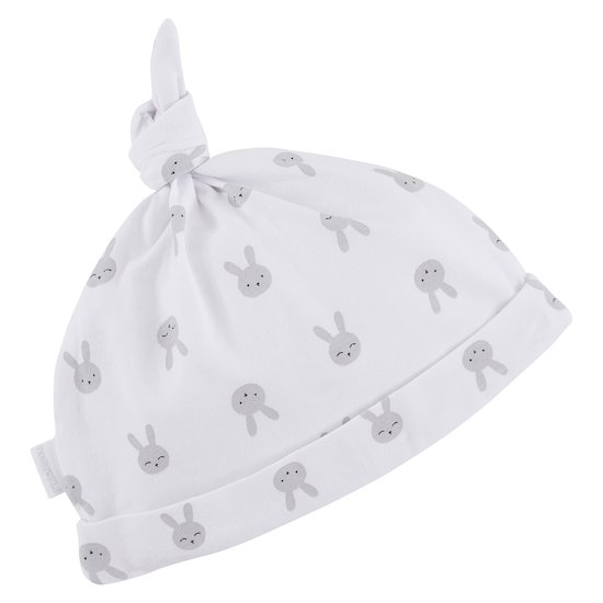 Body + bonnet + moufles Lapin Câlin   Blanc/Gris        de               P'tit bisou