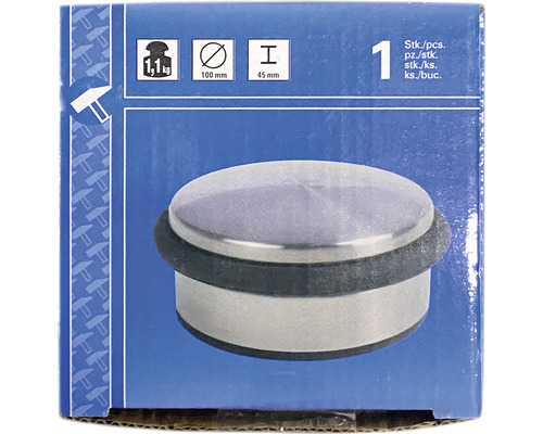 Deurstopper van roestvrij staal Ø 100 x H 45 mm