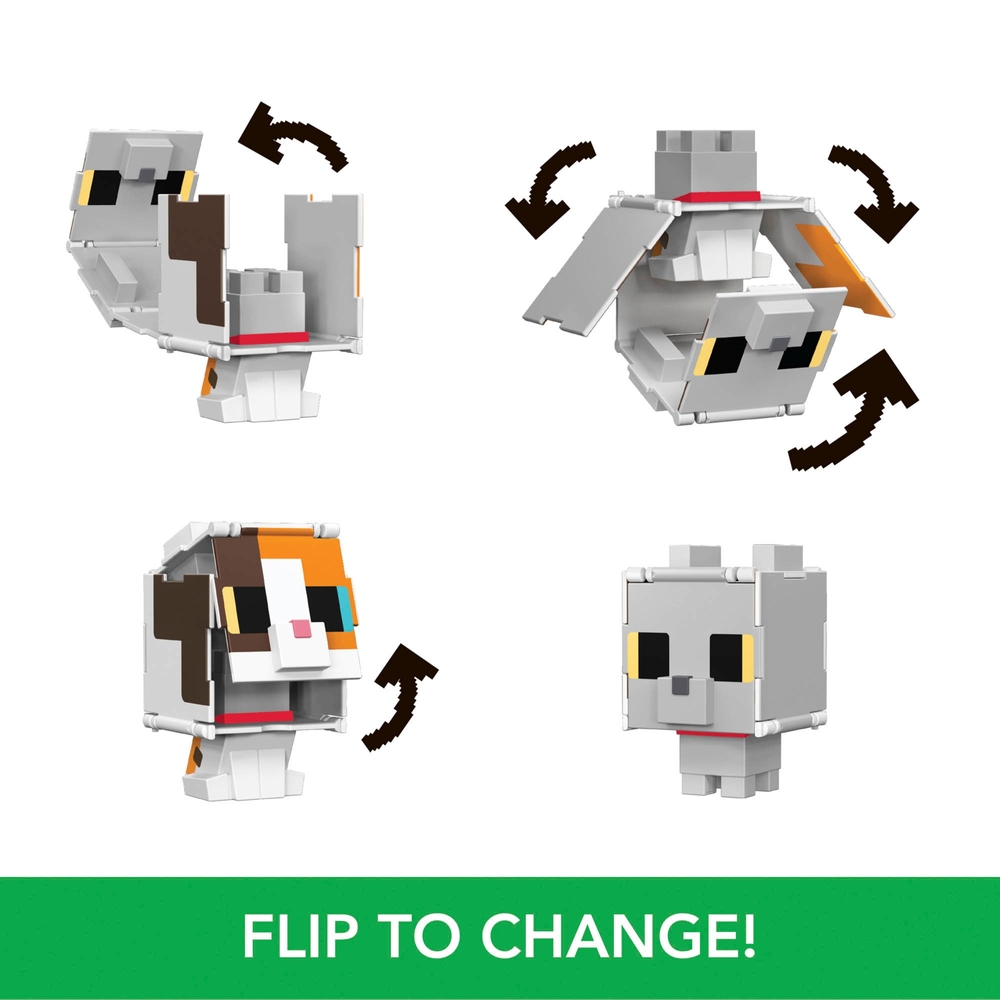 Minecraft 2-in-1 Calico-Katze und Britisch Kurzhaar Katze Flippin Figuren