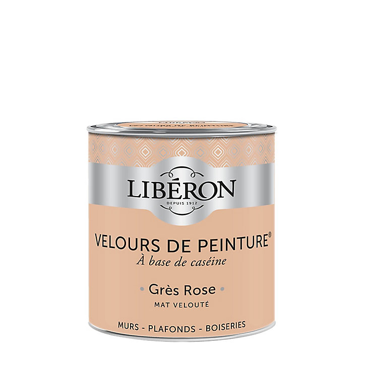 Peinture murs, plafonds et boiseries Velours de peinture gres rose Libéron 0,5L