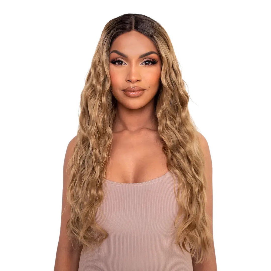 The Harley Golden Balayage Boho Waves Lace Front Wig