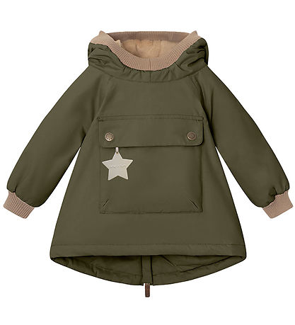 Mini A Ture Winterjacke - Babywen Fleece - Olive Nacht