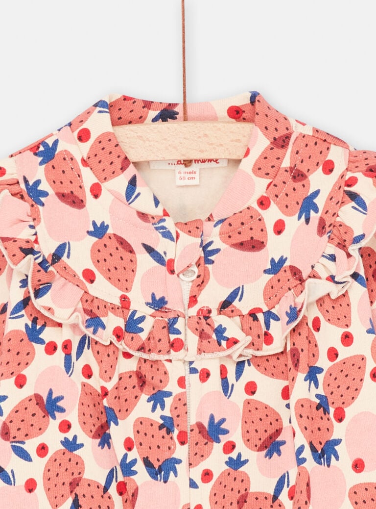 Haut de jogging confortable multicolore à imprimé fruits bébé fille