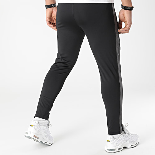 Pantalon Jogging Training Bande 0037 Noir Gris Anthracite
