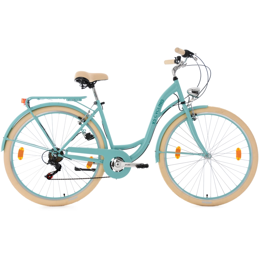 KS Cycling Damenfahrrad Cityrad 6-Gänge Balloon 28 Zoll Türkis