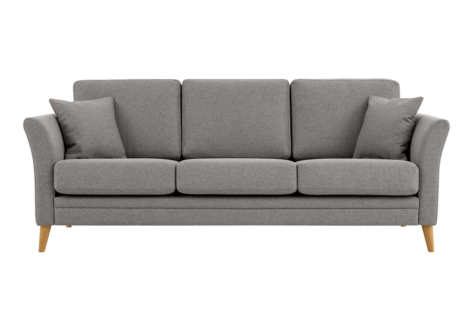 Eden 3-seter sofa Tekstil Neve 3 Grey med ben i eik natur (15137).