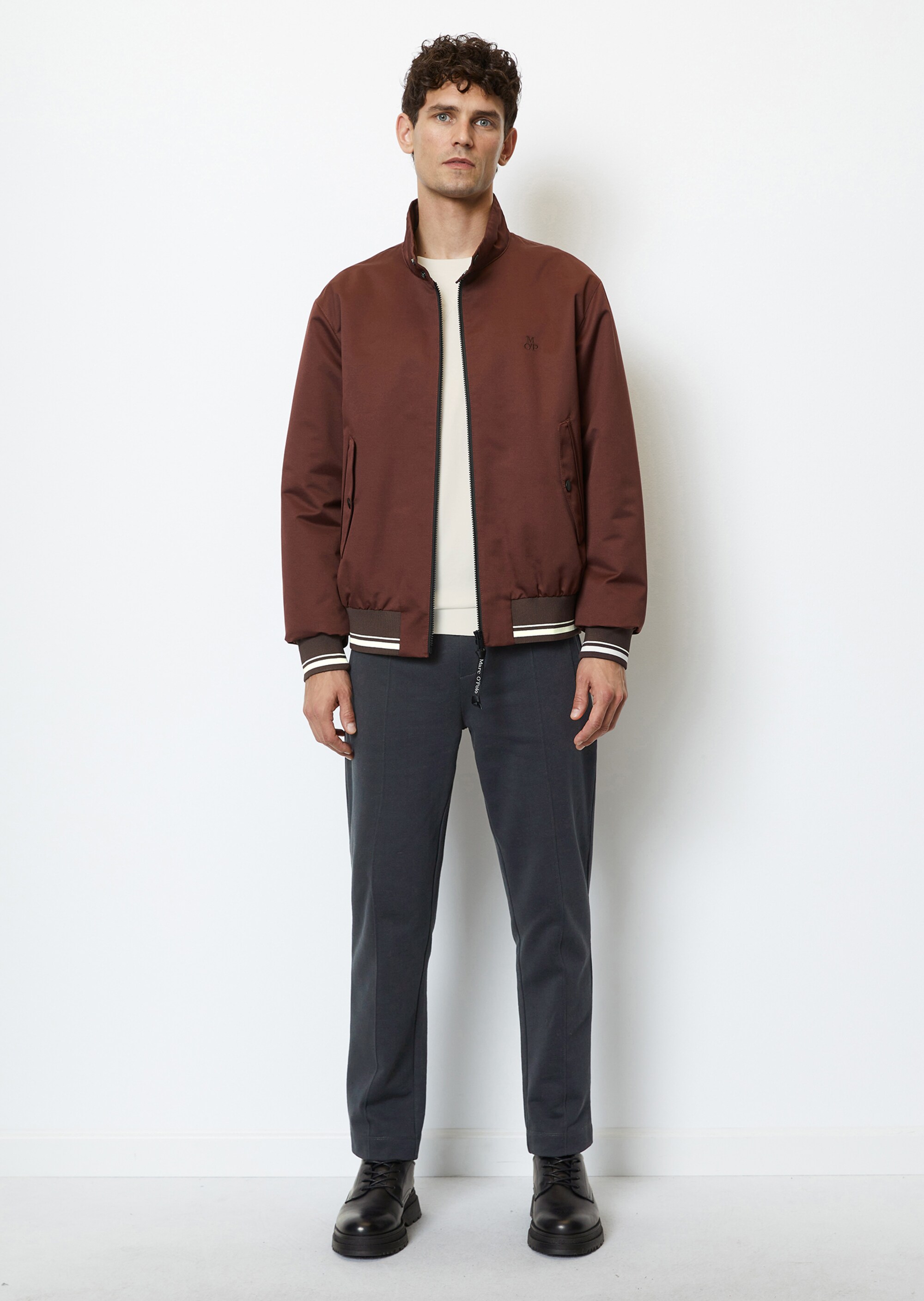 Blouson-Jacke regular mit Biker-Kragen