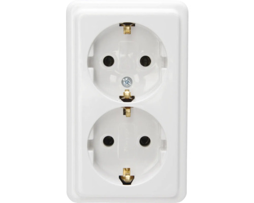 ROTH LANGE 102502150 Dubbele opbouwcontactdoos, standaard, arctisch wit