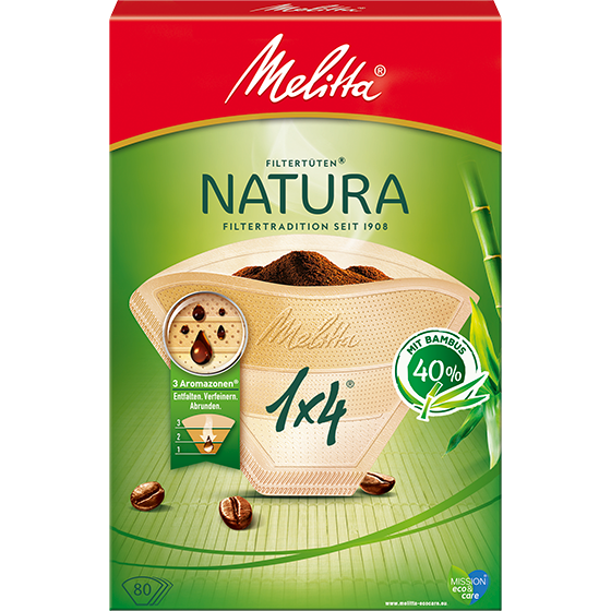 Melitta® Natura, 1x4®, 80 St.|Filtertüten®