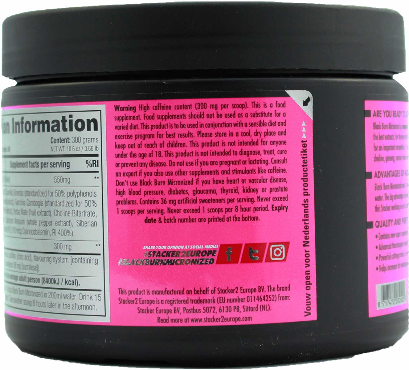 Stacker 2 Black Burn Micronizado 300 g