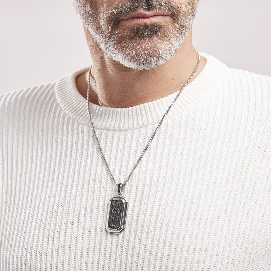 Collier Acier Blanc Sullivan Oxydes De Zirconium