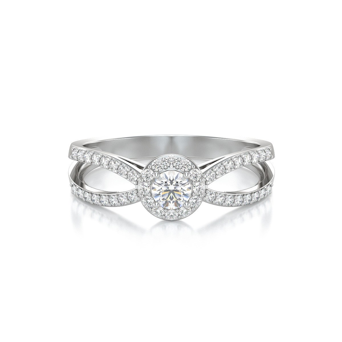 Bague ADEN Or 750 Blanc Diamants 2.282grs