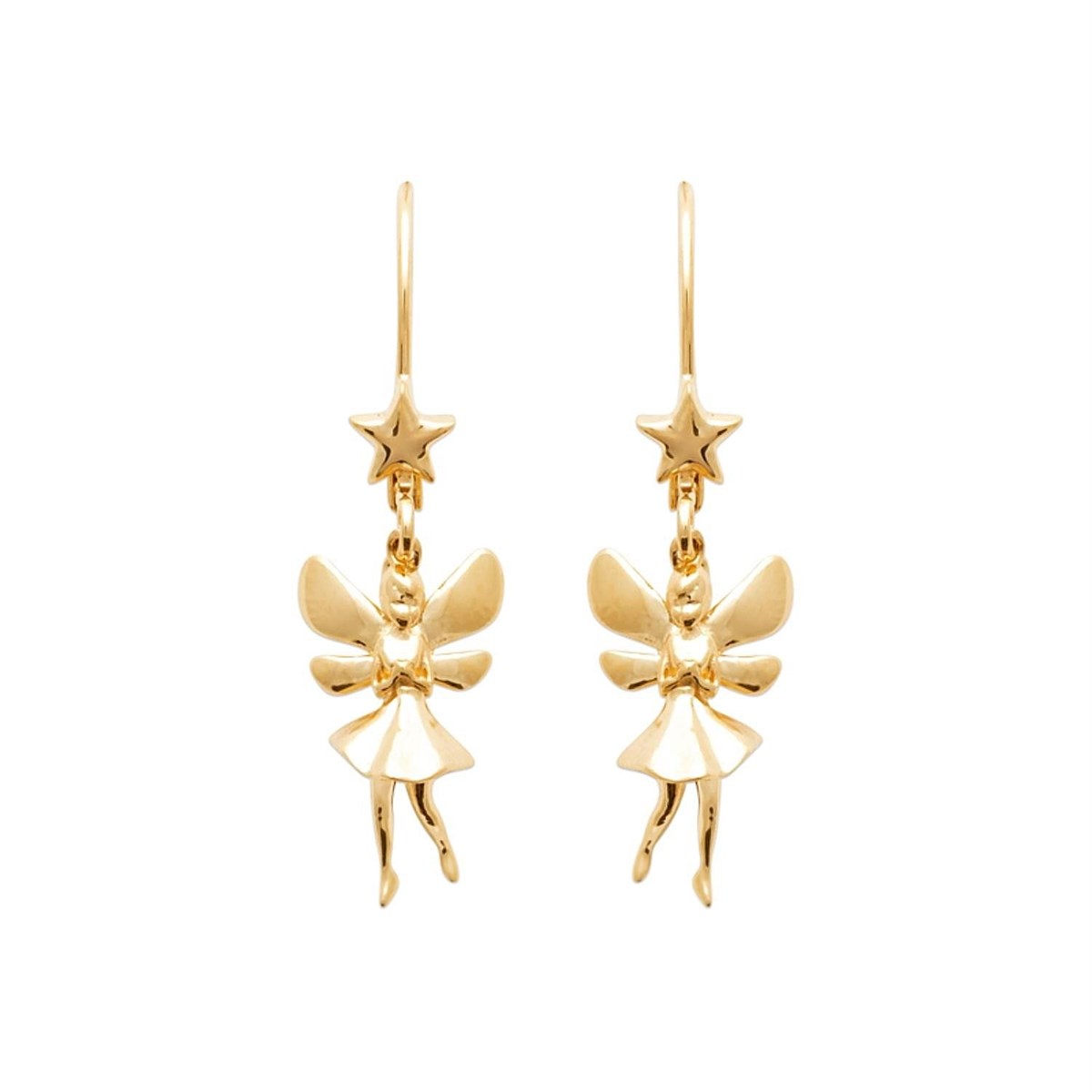 Boucles d'oreilles fée étoile dormeuses Plaqué OR 750 3 microns