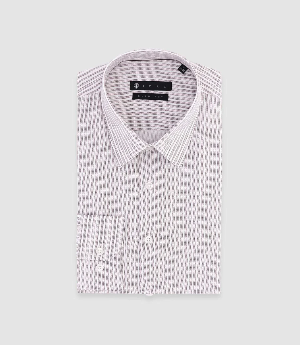 Chemise slim à rayures bordeaux PALY