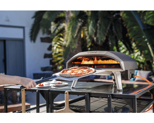 Ooni Koda 16 Gas Pizza Oven 63 x 58 cm RVS Zilver/Zwart L-vormige Vlam Gebruiksvriendelijk en Directe Gasontsteking