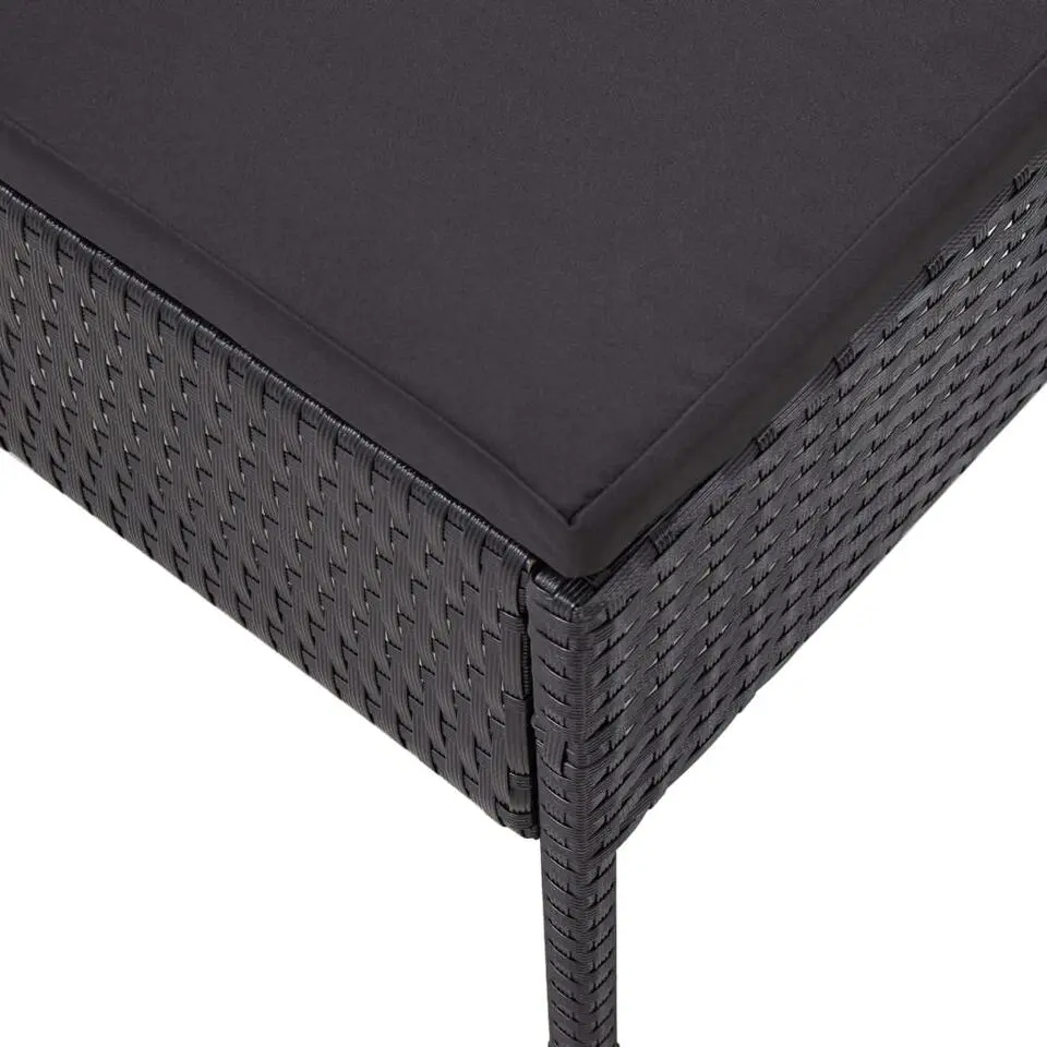 vidaXL - Tuin Loungeset - Zwart - Poly rattan