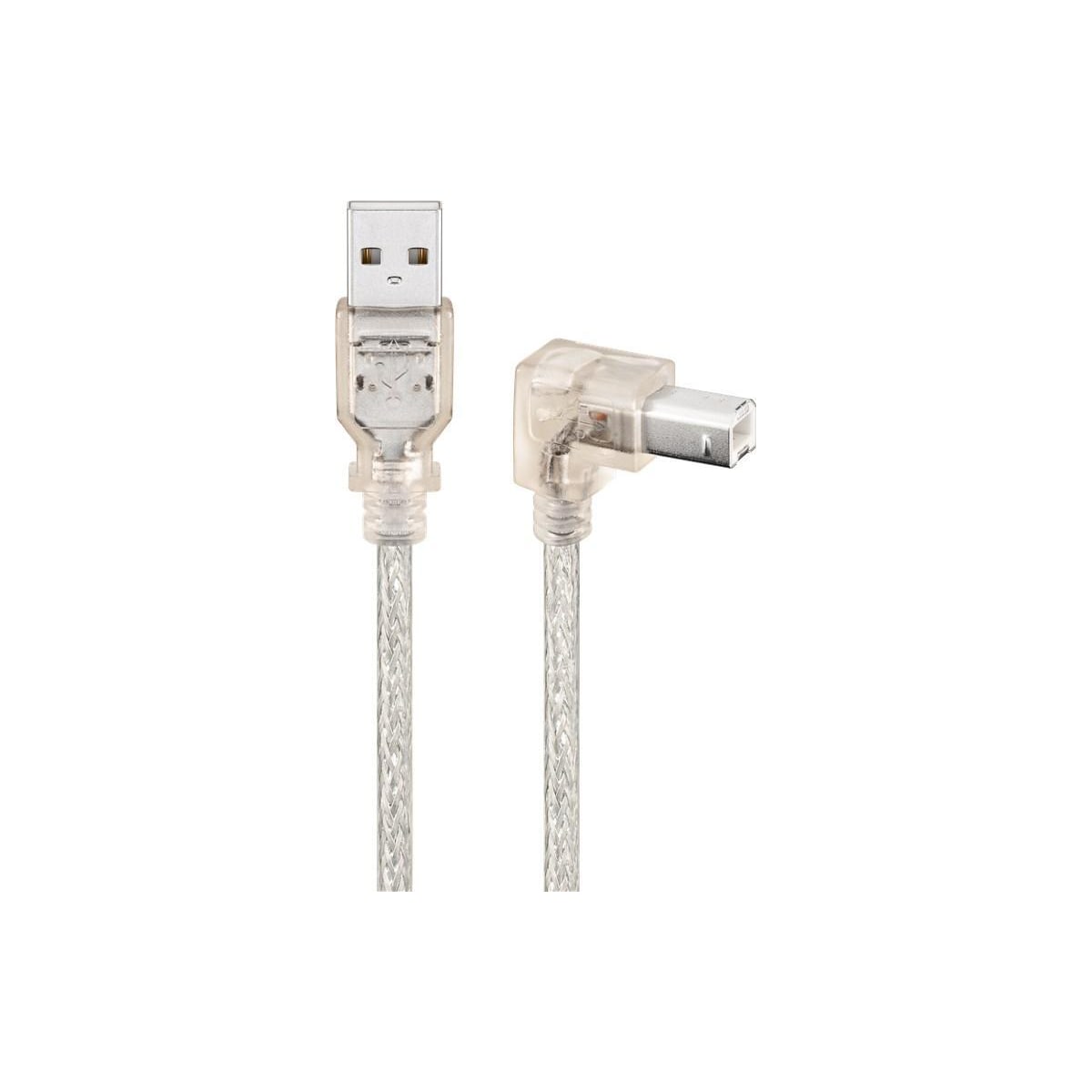 USB 2.0 Hi-Speed-kabel 90°, gjennomsiktig