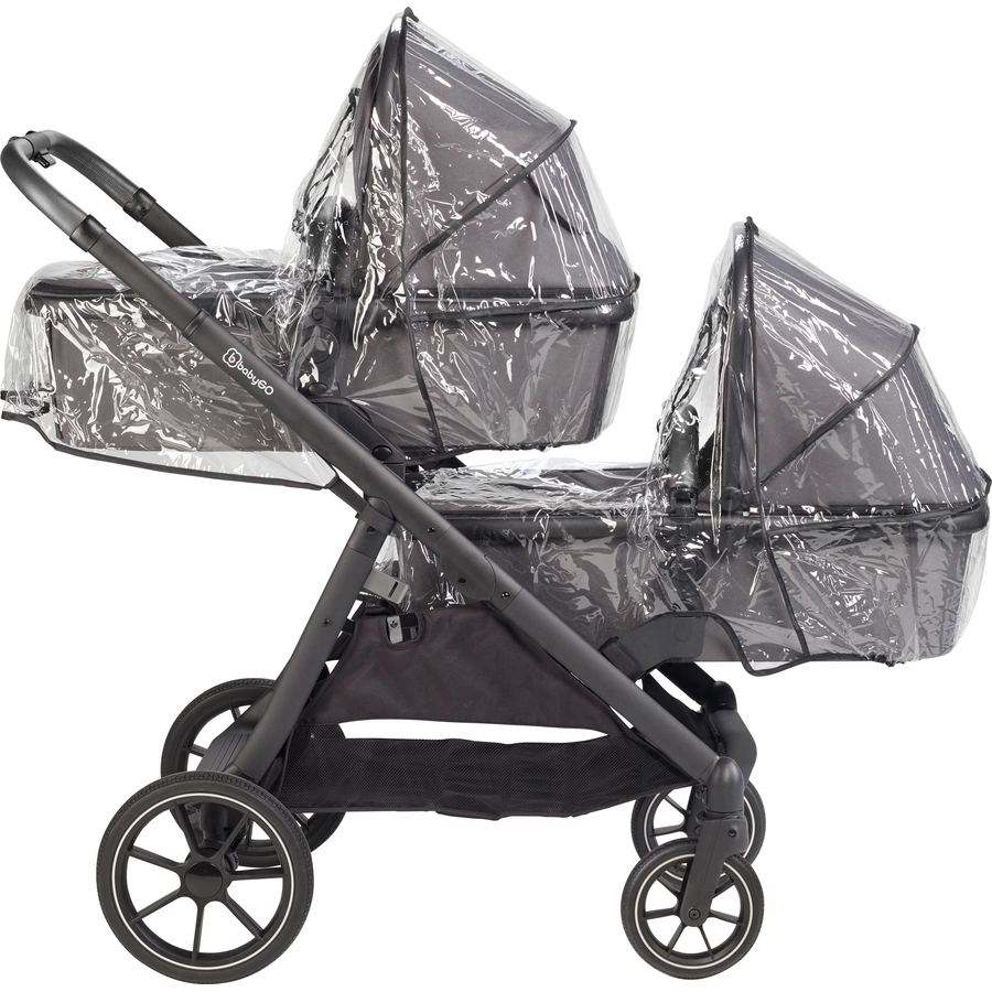babyGO Geschwisterwagen Duo Grey