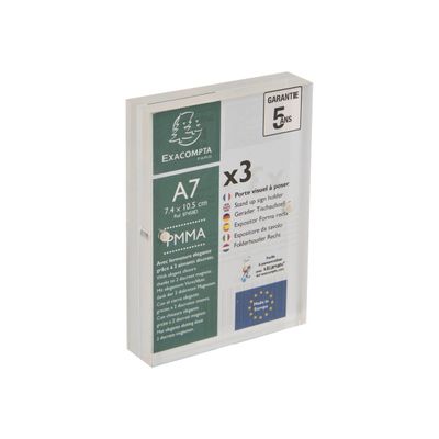 Exacompta - 3 Porte-visuels fermeture magnétique - A7 - double face