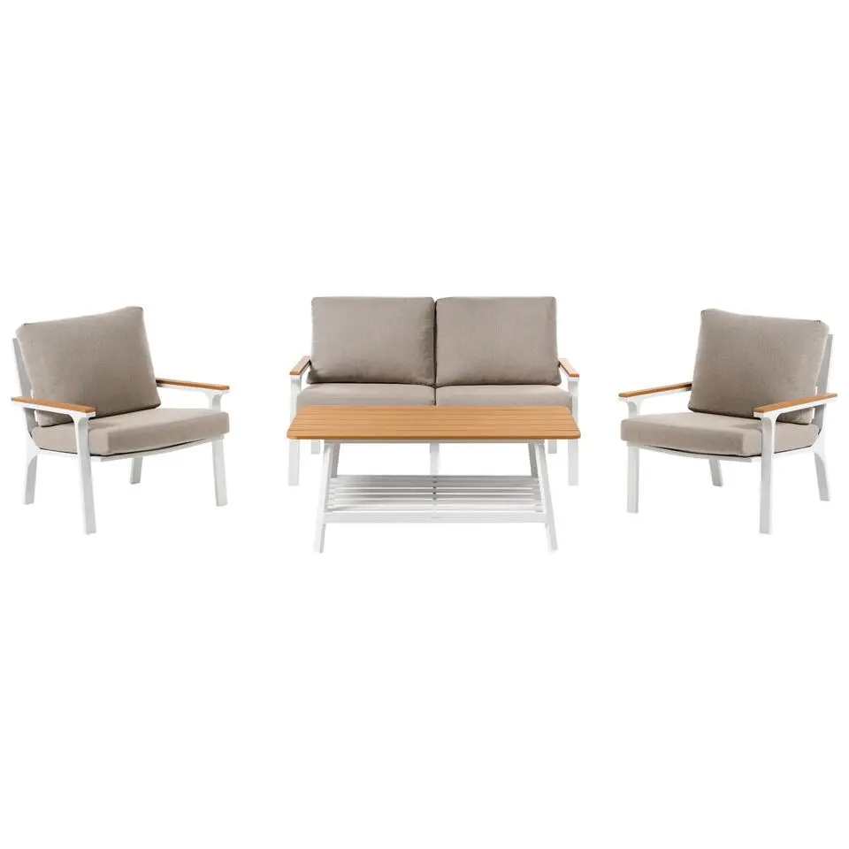 ORERO - Loungeset 4-zits - Taupe - Aluminium