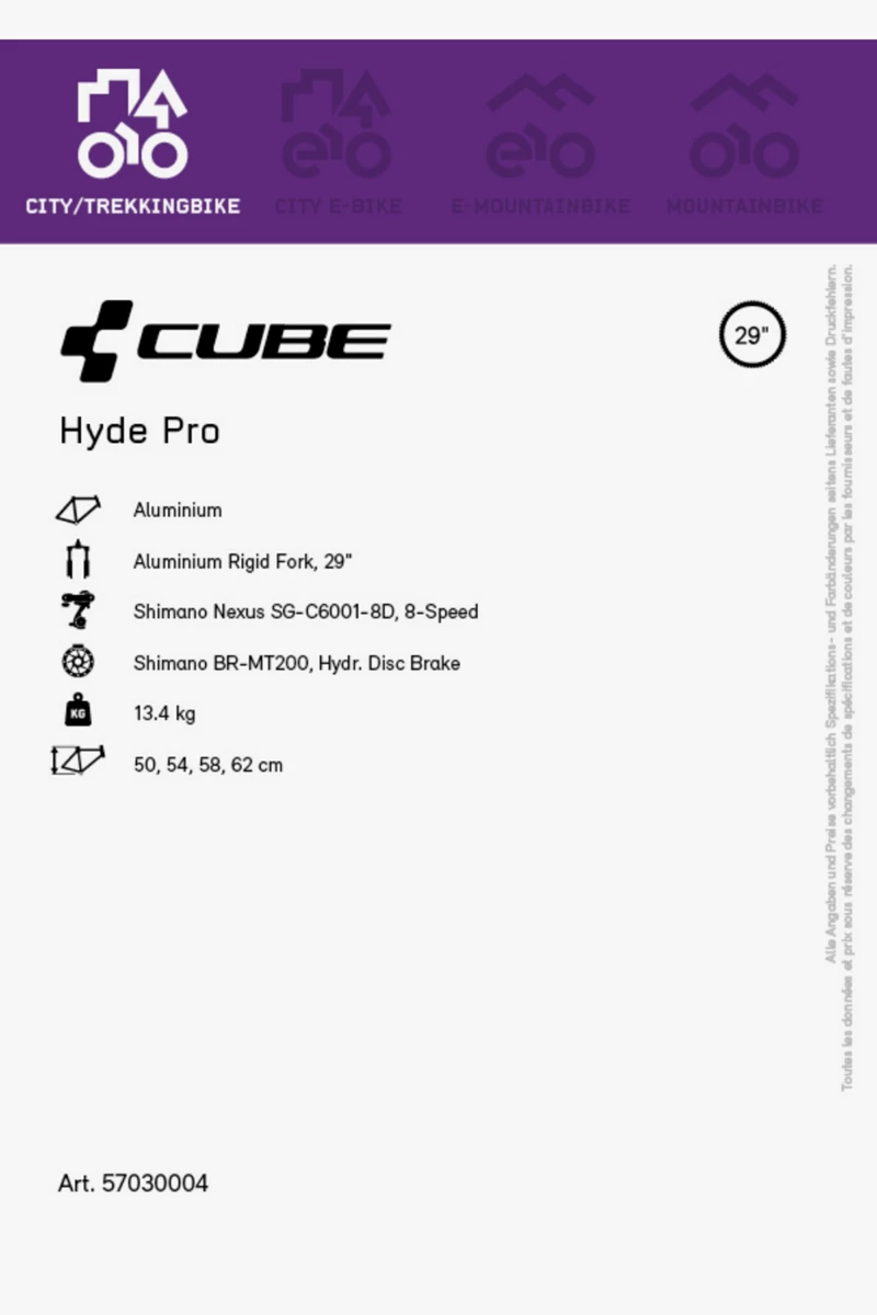 CUBE Hyde Pro 29 Citybike 2023