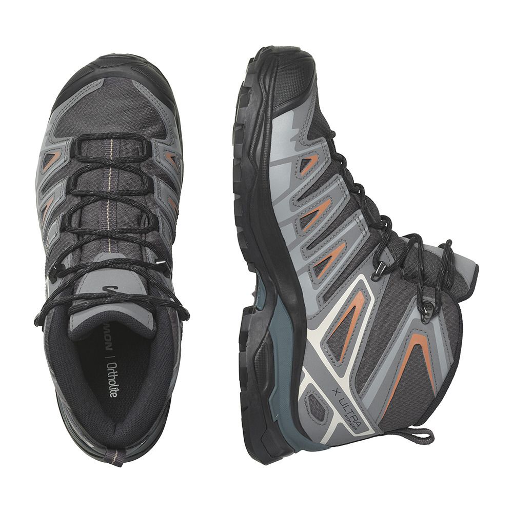Salomon X ULTRA PIONEER MID GTX - Chaussures randonné Femme magnet/quiet shade/coral gold