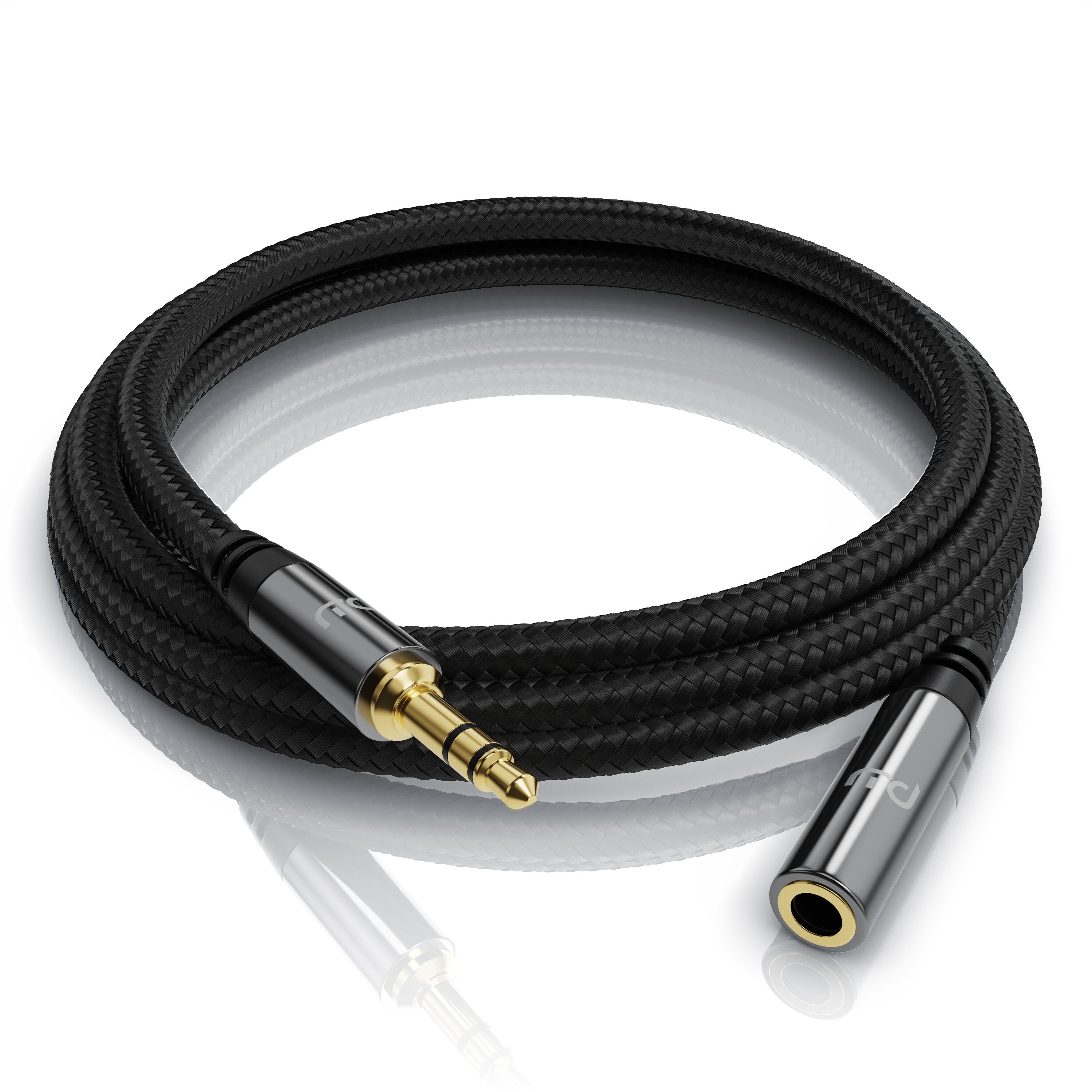 Primewire Klinkenkabel 3,5 mm AUX - Audio Verbindungskabel / Kupplung mit Nylonmantel - 3m